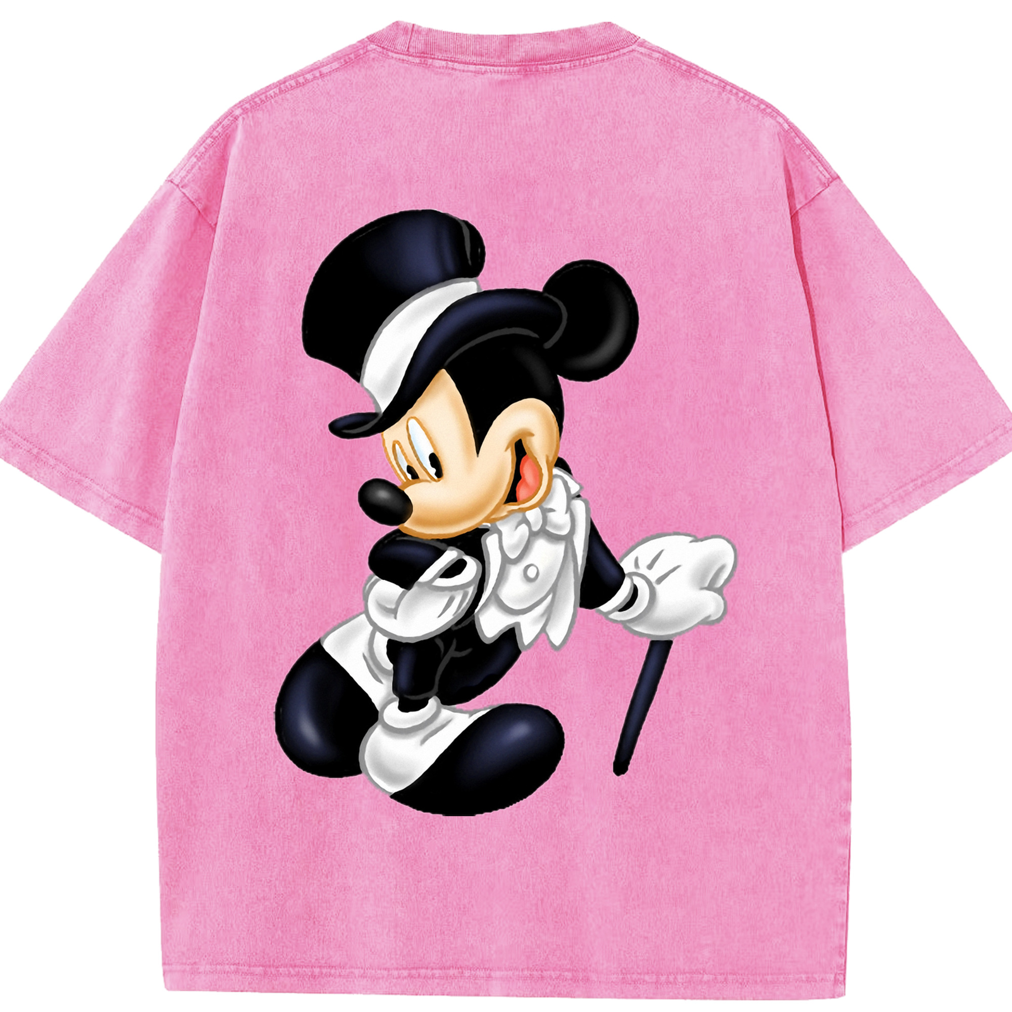 （画像用） ミッキーマウス Mickey Mouse 綿100% ヴィンテージ風 半袖Tシャツ（背面プリント）